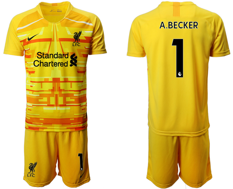 Men 2020-2021 club Liverpool goalkeeper yellow #1 Soccer Jerseys